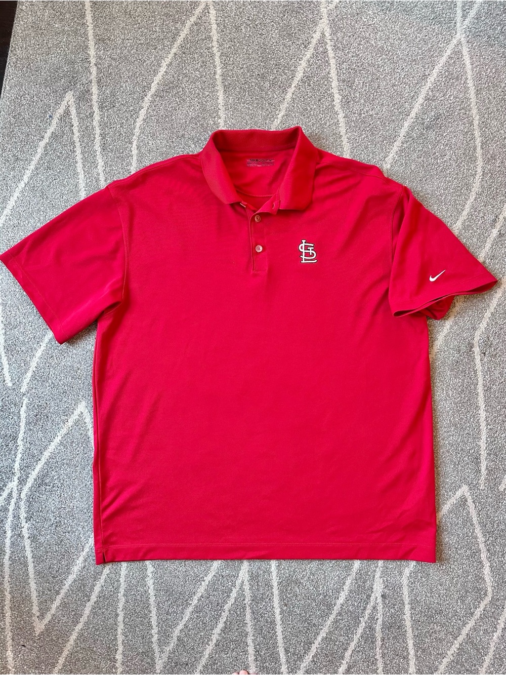 Nike Golf Red Polo Shirt w/ St. Louis Cardinals Embroidered Logo